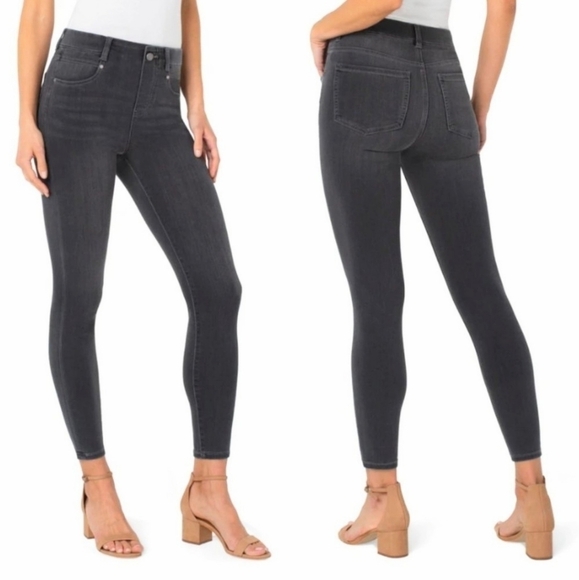 Liverpool Abby Mid Rise Ankle The Skinny Meteorite Dark Gray Wash Jeans 2 - Picture 1 of 16